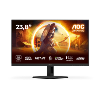 AOC AGON Q24G4RE  |  24 "  |  Fast IPS  |  QHD  |  16:9  |  180 Hz  |  1 ms  |  2560 x 1440 pixels  |  300 cd / m²  |  HDMI ports quantity 1  |  Black
