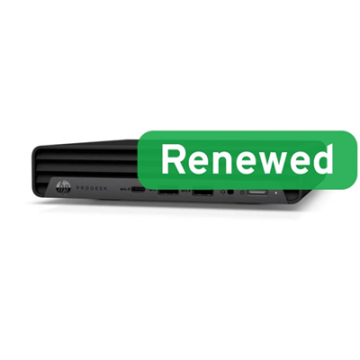 HP Renewed Grade A  |  ProDesk 400 G6 Desktop Mini  |  Intel Core i5  |  i5-10500T  |  16 GB  |  SSD  |  256 GB  |  Intel UHD Graphics 630  |  Windows 11 Pro