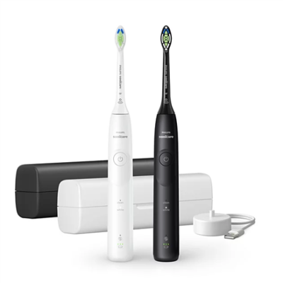Philips Sonicare Series 5500 Electric Toothbrush Duo Pack  |  HX7119 / 02  |  2 Brush Heads  |  2 Modes  |  White / Black