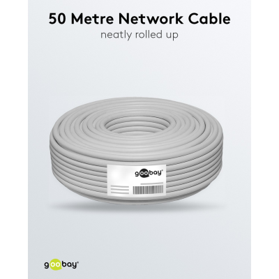 Goobay  |  CAT 6A Network Cable, S / FTP (PiMF), 50 m  |  96093  |  S / FTP  |  Grey