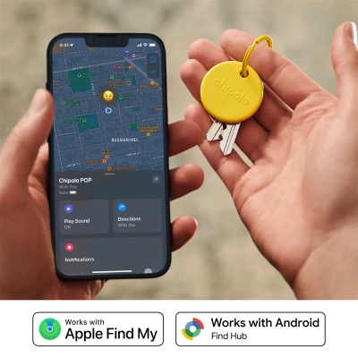 Chipolo POP – Bluetooth-трекер с заменяемой батареей для iOS и Android, Желтый