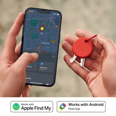 Chipolo POP – Bluetooth Tracker with Replaceable Battery for iOS & Android, Red