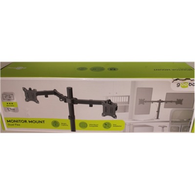 SALE OUT. Goobay Dual Monitor Mount Flex, Black  |  Goobay Dual Monitor Mount Flex  |  Swivel, Tilt, Rotation  |  17-32 "  |  Maximum weight (capacity) 8 kg  |  DAMAGED PACKAGING  |  Black
