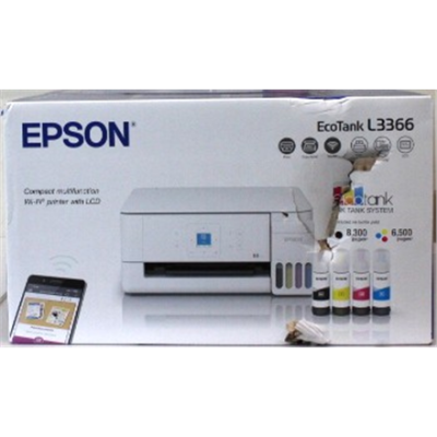 SALE OUT. Epson EcoTank L3366 Multifunctional Printer  |  SALE OUT.  |  Epson Multifunctional printer  |  EcoTank L3366  |  Inkjet  |  Colour  |  A4  |  Wi-Fi  |  White  |  DAMAGED PACKAGING, DENTED BODY (INK TANK TOP - COVER)
