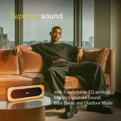 Marley skaļrunis  |  Get Together 3  |  Bluetooth  |  Paraksts melns  |  Bezvadu savienojums