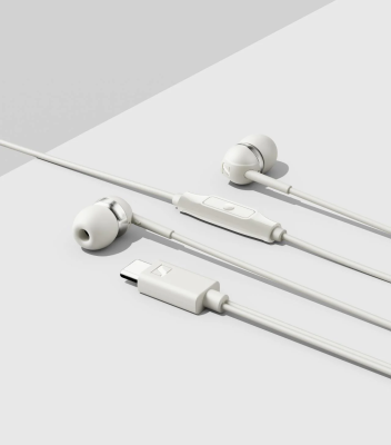 Sennheiser austiņas  |  CX 80U  |  Vadu  |  Iekšausu  |  Mikrofons  |  Balta