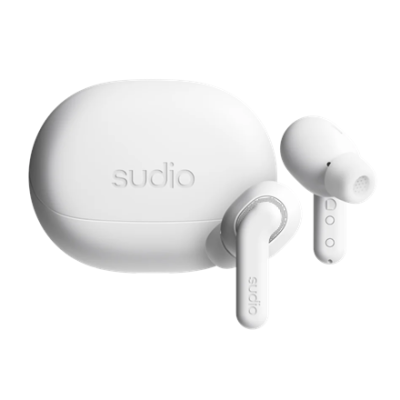 Sudio Earbuds  |  E4 Pro  |  Bluetooth  |  Внутренние  |  Микрофон  |  Облачный белый  |  Шумоподавление  |  Снижение шума  |  Беспроводные