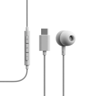 Sudio V3 USB-C ausīs ievietojamās austiņas  |  Iebūvēts mikrofons  |  Pelēkas / Baltas
