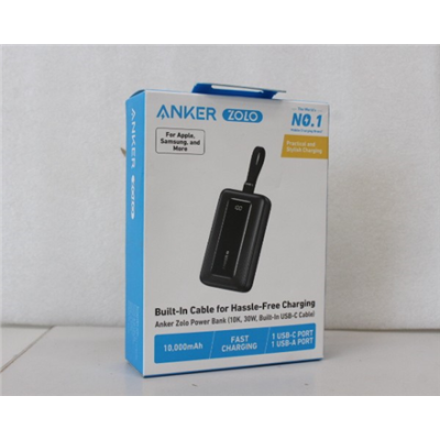 РАСПРОДАЖА. Anker Power Bank с встроенным USB-C кабелем  |  A1688H11  |  10000 мАч  |  Черный  |  DEMO