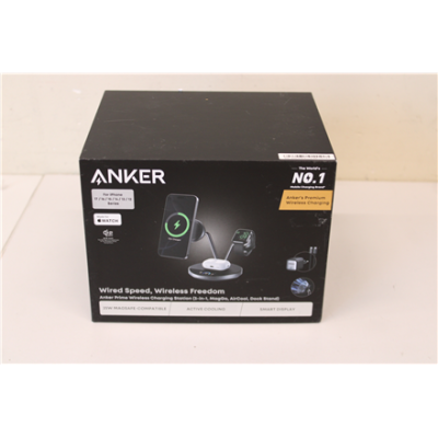 IZPĀRDOŠANA. Anker Prime Wireless Charging Station Qi2.2 25W bezvadu uzlāde (3-in-1, MagGo, AirCool, Dock Stand) PSU pievienots, Melns  |  Anker Prime Wireless Charging Station Qi2.2 25W bezvadu uzlāde (3-in-1, MagGo, AirCool, Dock Stand) PSU pievienots  