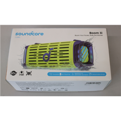 IZPĀRDOŠANA. Anker Soundcore Boom 3i Portatīvais Bluetooth skaļrunis, zaļš  |  Anker Soundcore skaļrunis  |  Boom 3i  |  Garantija 24 mēneši  |  50 W  |  Ūdensizturīgs  |  Bluetooth  |  Bezvadu savienojums  |  Portatīvs  |  Zaļš  |  DEMO