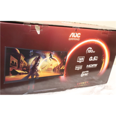РАСПРОДАЖА. AOC CU34G4 Curved 34" 3440x1440 / 21:9 / 1ms HDMI, DisplayPort, USB, Audio out  |  РАСПРОДАЖА. AOC  |  CU34G4  |  34 "  |  Fast VA  |  UWQHD  |  21:9  |  180 Hz  |  1 ms  |  3440 x 1440 pixels  |  300 cd / m²  |  HDMI ports quantity 2  |  Blac