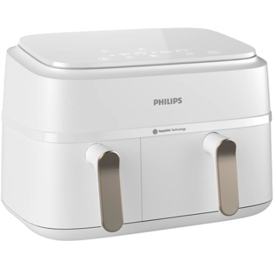 Philips Divkāršā groza gaisa friteze  |  NA353 / 10 3000 sērija  |  Jauda 2750 W  |  Tilpums 9 L  |  Rapid Air Plus  |  Balta