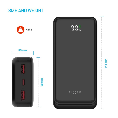 Портативный зарядное устройство Zen2 20 с ЖК-дисплеем и выходом PD 20W  |  20000 мАч  |  Черный