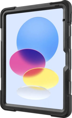 Fiksēta izturīga tablešu vāciņš  |  Apple  |  iPAD 10.9" / 11"  |  Silikons / Polikarbonāts  |  Melns