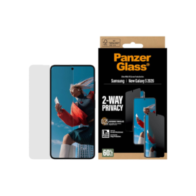 PanzerGlass 2-Way Privacy Screen Protector Samsung New Galaxy S26  |  Ultra-Wide Fit w. EasyAligner  |  PanzerGlass