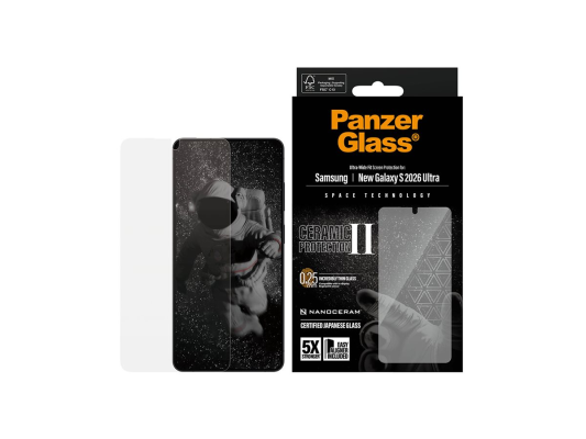PanzerGlass Ceramic Screen Protector Samsung New Galaxy S26 Ultra  |  Ultra-Wide Fit w. EasyAligner  |  PanzerGlass