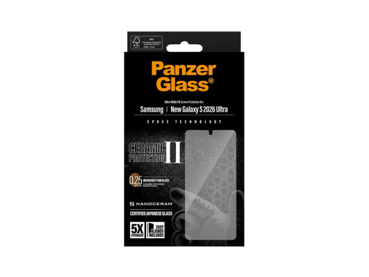 PanzerGlass Ceramic Screen Protector Samsung New Galaxy S26 Ultra  |  Ultra-Wide Fit w. EasyAligner  |  PanzerGlass