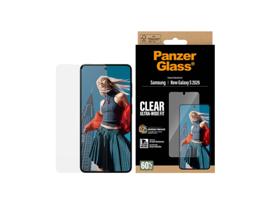 PanzerGlass ekrāna aizsargs Samsung New Galaxy S26  |  Ultra-Wide Fit ar EasyAligner  |  PanzerGlass