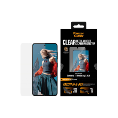 PanzerGlass Screen Protector Samsung New Galaxy S26  |  Ultra-Wide Fit w. FASTFIT IN-A-BOX  |  PanzerGlass