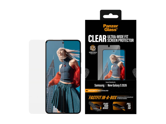 PanzerGlass Screen Protector Samsung New Galaxy S26  |  Ultra-Wide Fit w. FASTFIT IN-A-BOX  |  PanzerGlass
