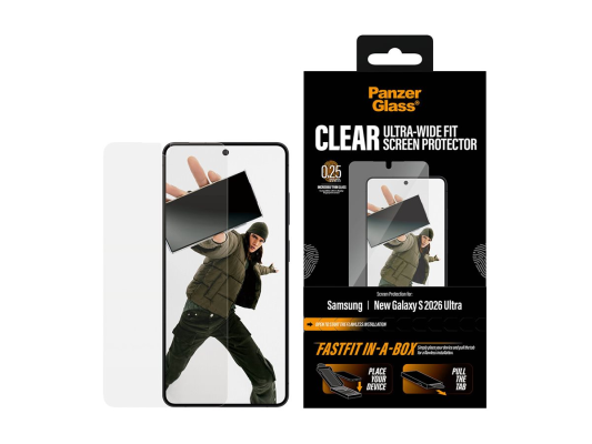PanzerGlass Screen Protector Samsung New Galaxy S26 Ultra  |  Ultra-Wide Fit w. FASTFIT IN-A-BOX  |  PanzerGlass