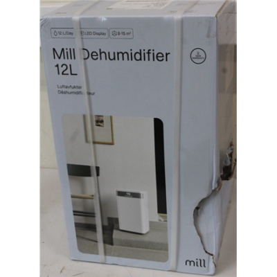 РАСПРОДАЖА. Mill MDH12 Осушитель, 12Л / день, для комнат 8-15 м², LED дисплей, белый  |  РАСПРОДАЖА.  |  Осушитель Mill  |  MDH12  |  Мощность 200 Вт  |  Подходит для комнат до 8-15 м²  |  Емкость резервуара для воды 2 Л  |  Белый  |  УПАКОВКА С ПОВРЕЖДЕН