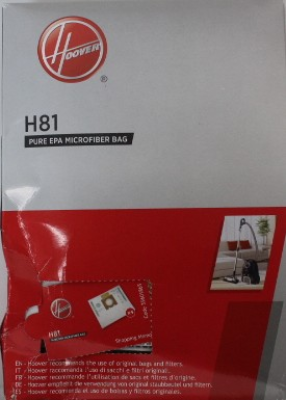 SALE OUT.  |  Hoover Pure Epa microfiber Vacuum cleaner bags  |  H81,  |  White  |  DAMAGED PACKAGING