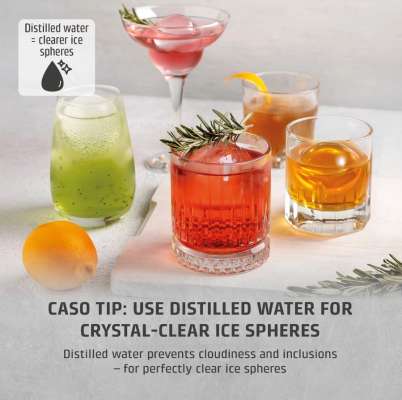 Caso Ice Cube Maker  |  Clear Ice Advanced  |  Power 130 W  |  Capacity 1.5 L  |  Matt Black