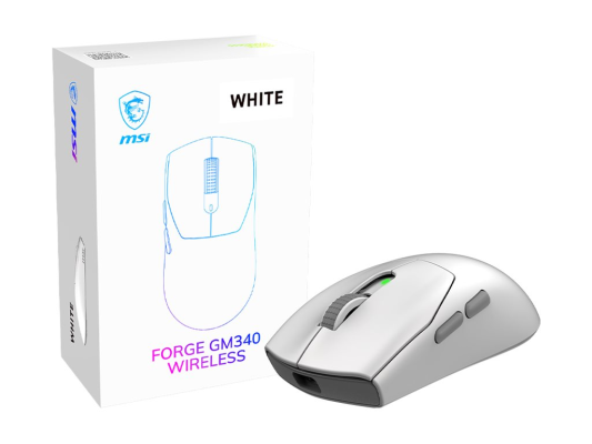 Игровая мышь MSI  |  FORGE GM340 БЕСПРОВОДНАЯ  |  Беспроводная  |  2.4 GHz, Bluetooth, USB  |  Белая