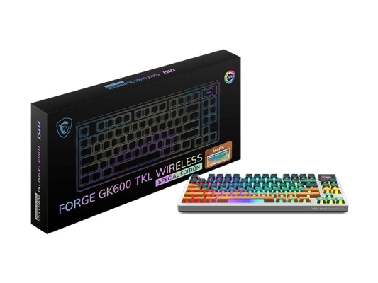 MSI FORGE GK600 TKL WIRELESS MARS  |  Spēļu tastatūra  |  Bezvadu  |  ASV  |  Bluetooth  |  Bezvadu savienojums  |  Mehāniskā lineārā