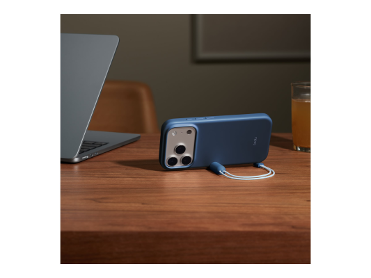 Apple iPhone 17 Pro Kickstand Case with MagSafe and Camera Control - Bedrock Blue  |  Apple