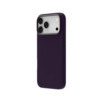 Кожаный чехол JM с MAGSAFE для iPhone 18 Pro Max Фиолетовый.