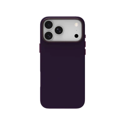 JM ādas vāks ar MAGSAFE iPhone 18 Pro purpurā.