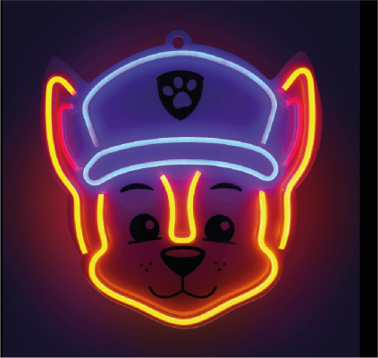 LED Neon light sign PLEXI LED PAW PATROL - CHASE OW-130346