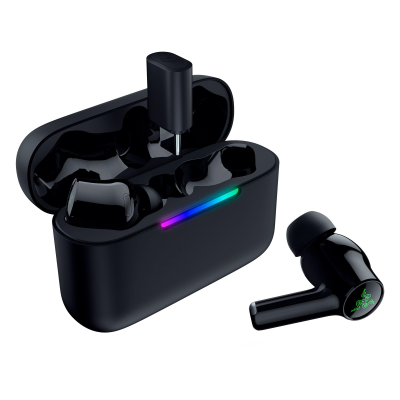 Razer bezvadu austiņas  |  Hammerhead V3 X HyperSpeed  |  Bluetooth  |  Iekšējās  |  Mikrofons  |  Melns  |  Troksņa slāpēšana  |  Bezvadu