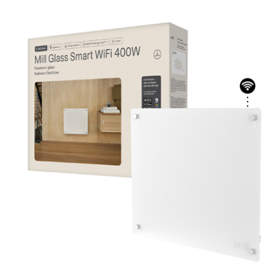 Умный WiFi панельный обогреватель Mill Gen. 4  |  GL400WIFI4  |  Панельный обогреватель  |  400 Вт  |  Подходит для помещений площадью до 4-6 м²  |  Белый  |  IPX4
