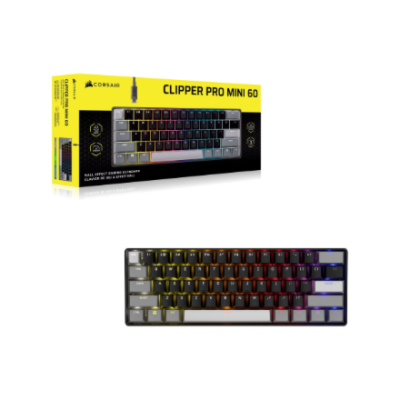CORSAIR CLIPPER PRO MINI 60 Клавиатура Gaming с Холл-эффектом, Подсветка RGB LED, CORSAIR MGX Core, Черные PBT DS Клавиши  |  Corsair