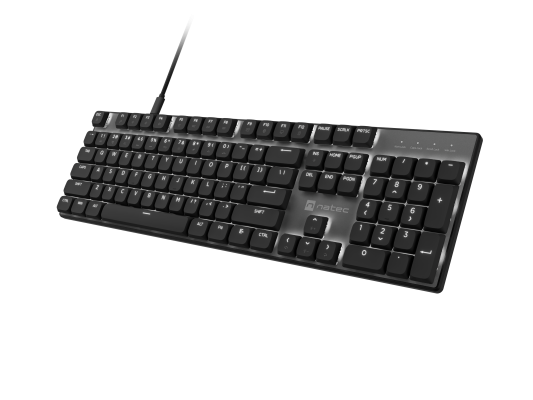 Natec Amberjack  |  Tastatūra  |  Vadu  |  ASV  |  Lineārs  |  Balta aizmugures apgaismojums, Karstās maiņas slēdži, Pretspoku funkcija, Iebūvēta atmiņa, Makro ierakstīšana  |  Melna / Pelēka
