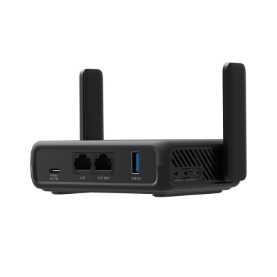 Mercusys AX3000 ceļojumu maršrutētājs  |  MR84X-Travel  |  802.11a  |  574 / 2402 Mbit / s  |  10 / 100 / 1000 Mbit / s  |  Ethernet LAN (RJ-45) porti 1  |  Mesh atbalsts Nē  |  MU-MiMO Nē  |  Bez mobilā platjoslas savienojuma  |  Antenas veids Ārējā Omni