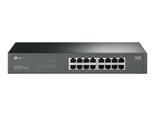 TP-LINK 16-Port Gigabit Switch  |  LS1016G  |  Unmanaged  |  Desktop / Rack-mountable