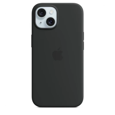 Чехол для iPhone 15 из силикона с MagSafe, черный