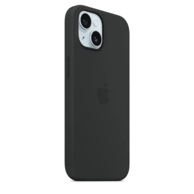 Чехол для iPhone 15 из силикона с MagSafe, черный