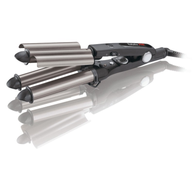 BABYLISS  |  PRO Triple Barrel Waver  |  BAB2269TTE  |  Caurules diametrs 22  /  19  /  22 mm  |  Temperatūra (min) 140 °C  |  Temperatūra (max) 220 °C  |  Sildīšanas līmeņu skaits 5