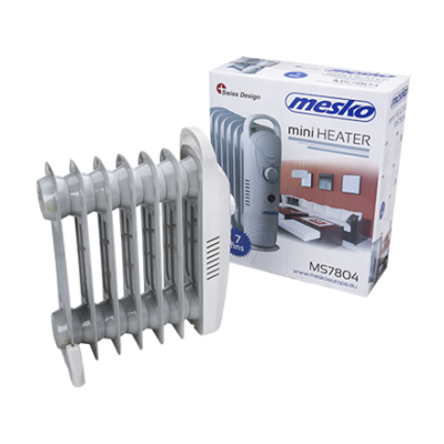Mesko  |  MS 7804  |  Eļļas pildīts radiators  |  700 W  |  Jaudas līmeņu skaits 1  |  Balts