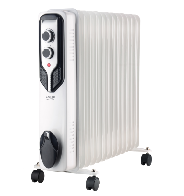 Adler  |  Eļļas sildītājs  |  AD 7818  |  Eļļas sildītājs  |  2500 W  |  Jaudas līmeņu skaits 3  |  Balta