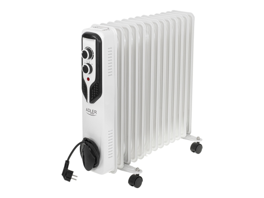 Adler  |  Eļļas sildītājs  |  AD 7818  |  Eļļas sildītājs  |  2500 W  |  Jaudas līmeņu skaits 3  |  Balta