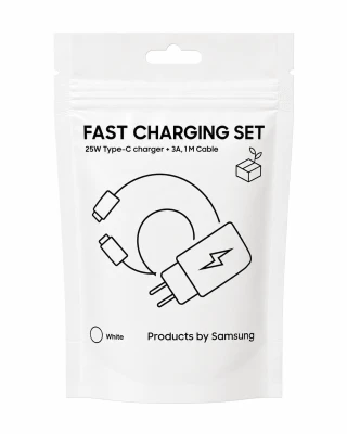 By Samsung Travel adapter (TA800) (with Type-C to Type-C cable), White