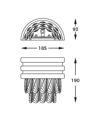 Wall light NAICA, excl. 1xG9, max 42W, IP20