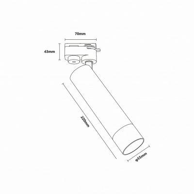 Single phased LED rail light LULU, 1F, excl. GU10, max 35W, IP20